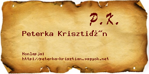 Peterka Krisztián névjegykártya